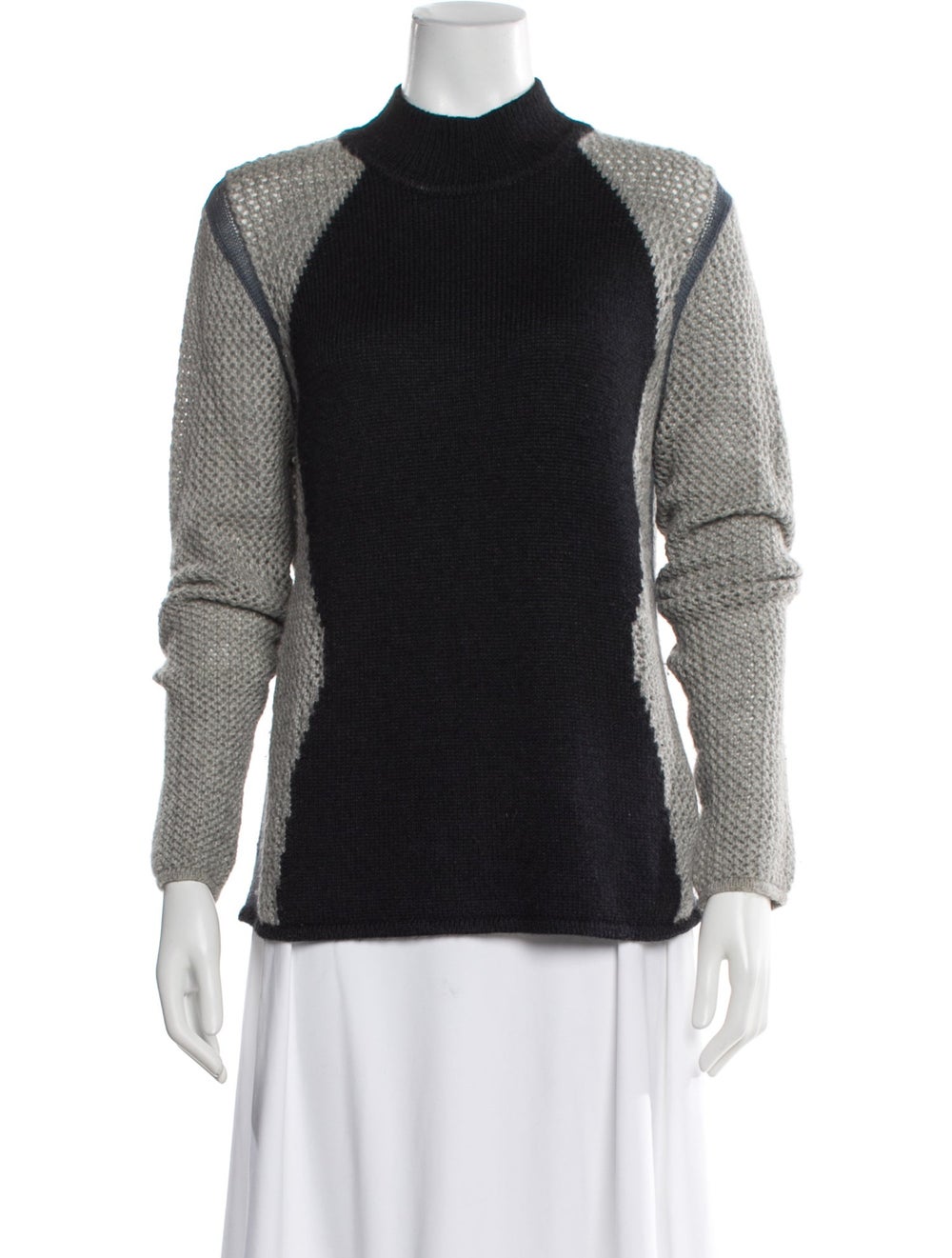 Helmut Lang Alpaca Colorblock Pattern Sweater - image 1