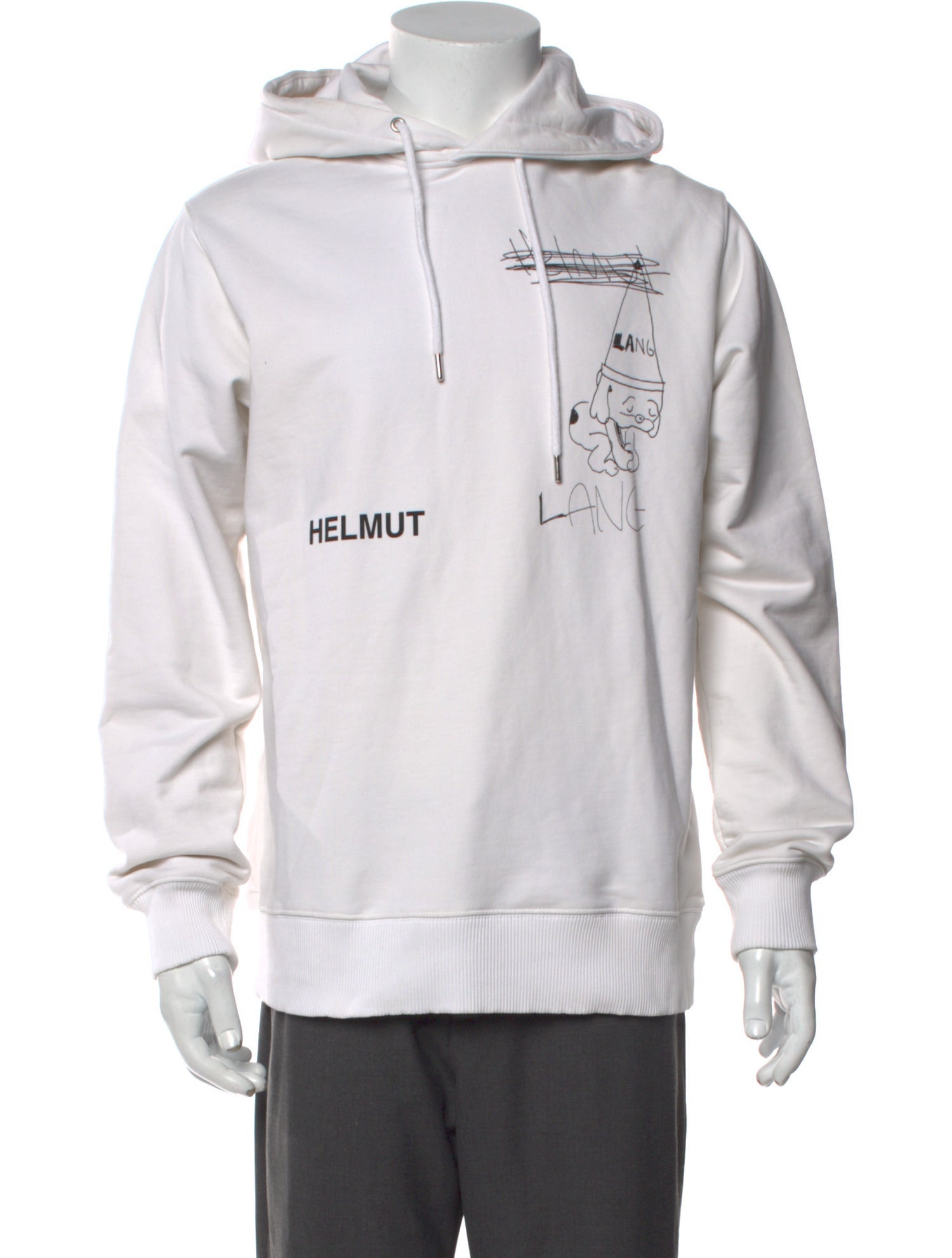 Helmut Lang Graphic Print Crew Neck Hoodie