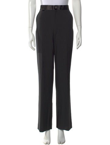 Pre-owned Helmut Lang Virgin Wool Wide Leg Pants In Black