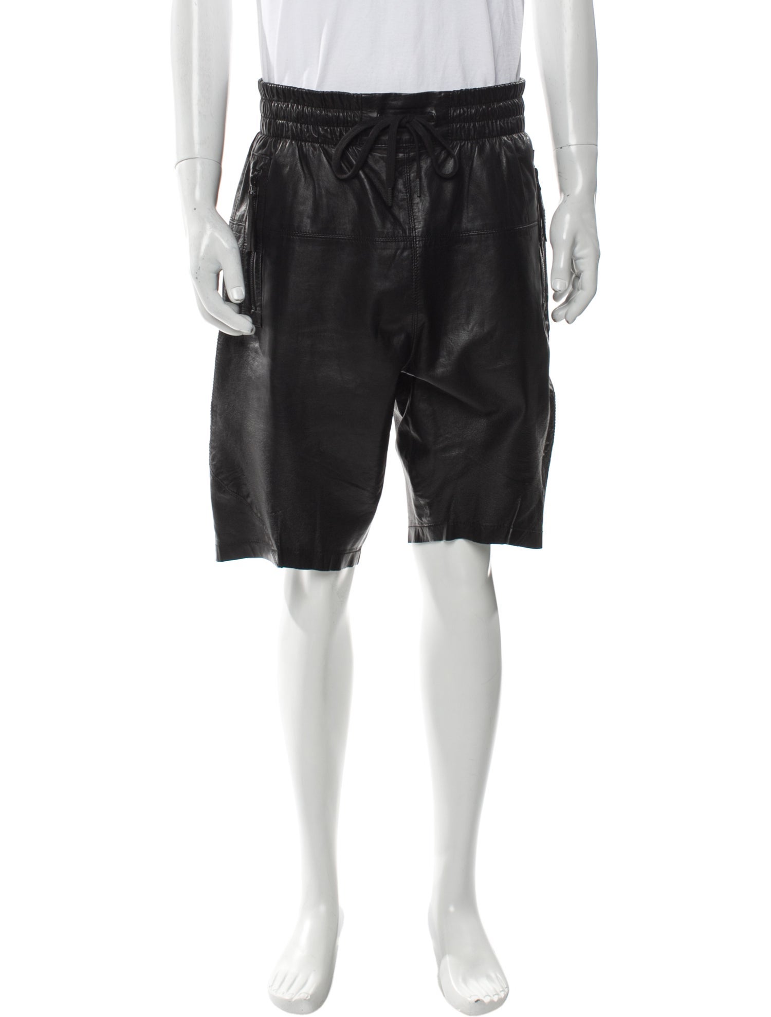 Helmut Lang Lamb Leather Jogger Shorts