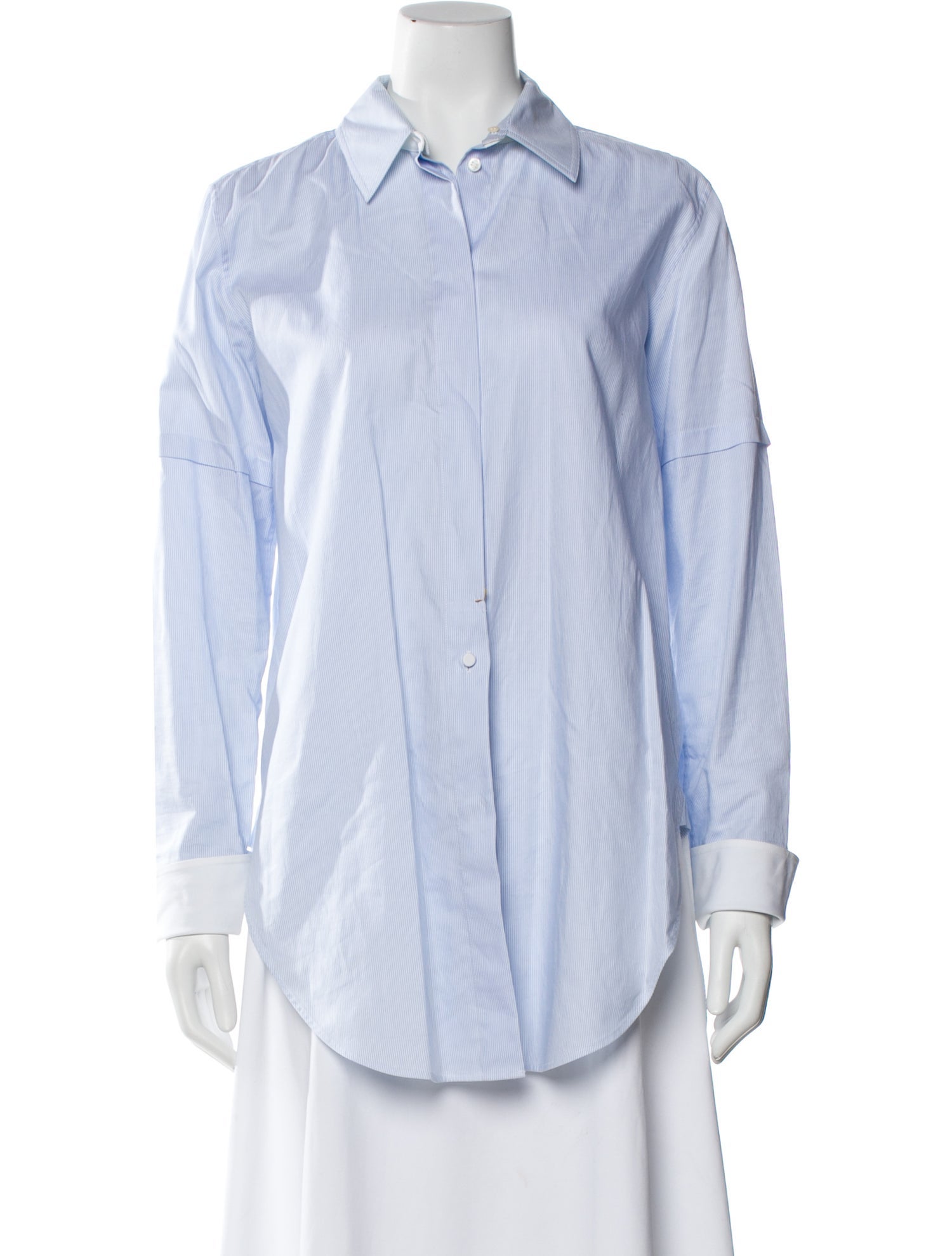 Helmut Lang Striped Long Sleeve Button-Up Top