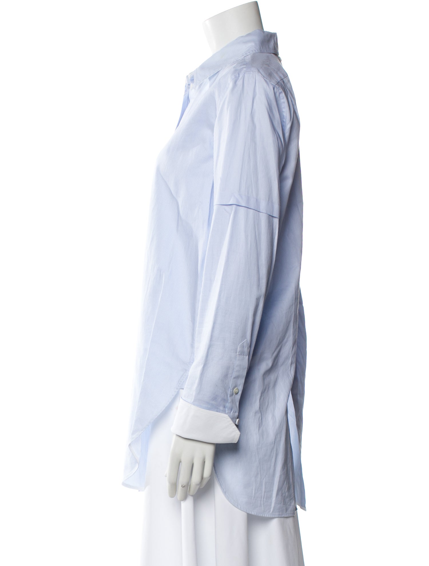 Helmut Lang Striped Long Sleeve Button-Up Top