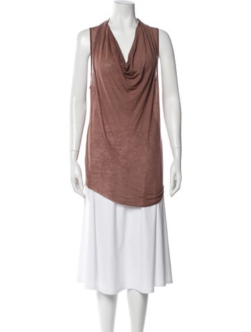 Pre-owned Helmut Lang Cowl Neck Sleeveless Top In Brown