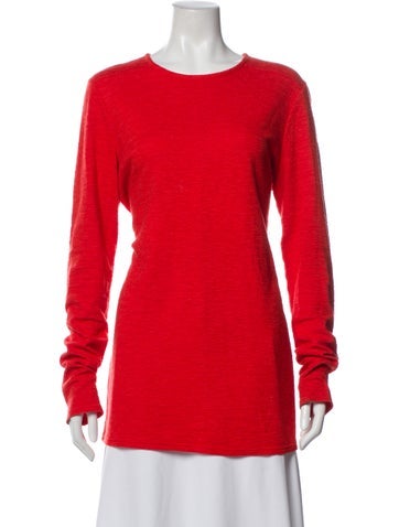 Pre-owned Helmut Lang Crew Neck Long Sleeve Top In Orange