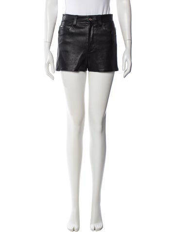 Pre-owned Helmut Lang Lamb Leather Mini Shorts W/ Tags In Black