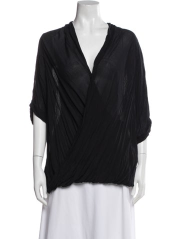 Pre-owned Helmut Lang V-neck Short Sleeve Top In Multi