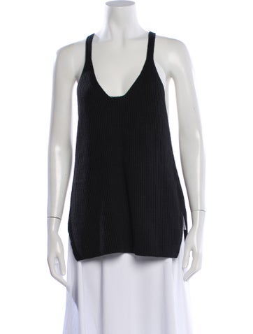 Pre-owned Helmut Lang V-neck Sleeveless Top W/ Tags In Black