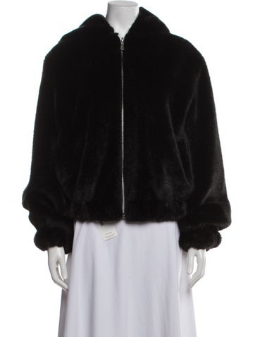Pre-owned Helmut Lang Faux Fur Faux Fur Jacket In Black