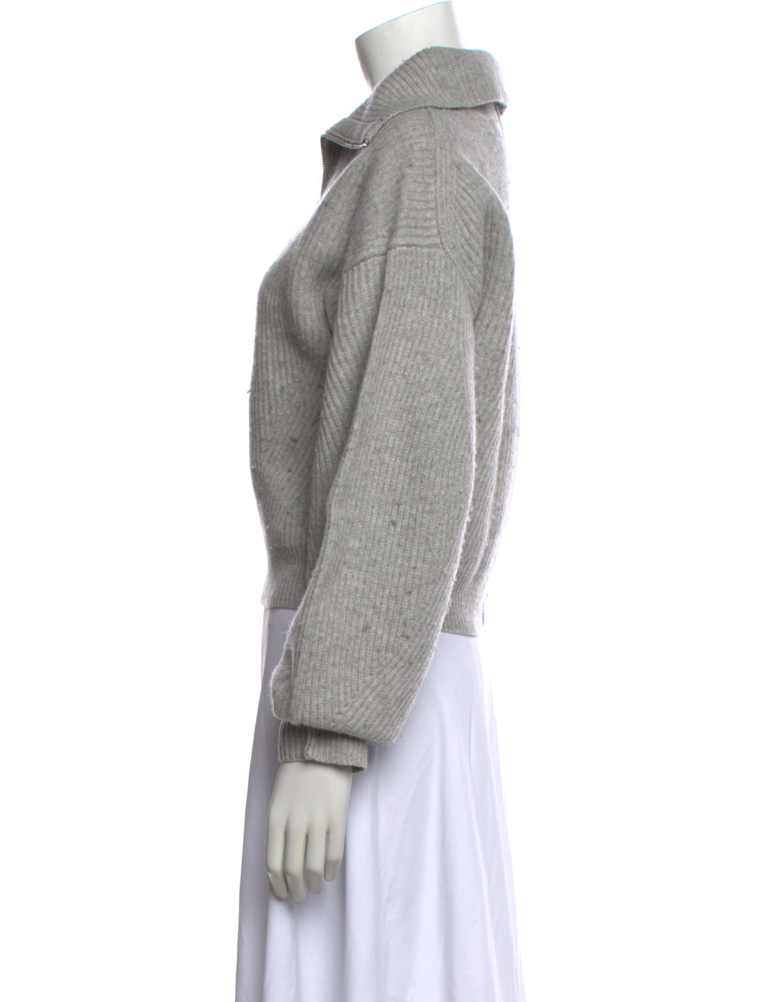 Helmut Lang Silk Scoop Neck Sweater - Grey Knitwear, Clothing