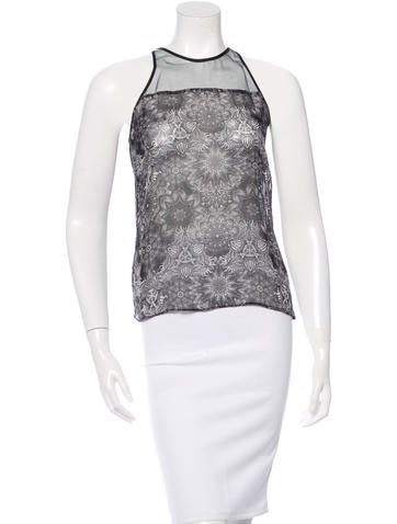 Helmut Lang Sheer Printed Top