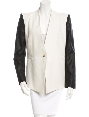 Helmut Lang Two-Tone Single-Button Blazer