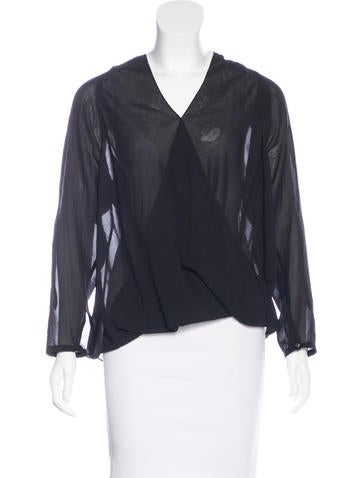 Helmut Lang Long Sleeve V-Neck Blouse w/ Tags