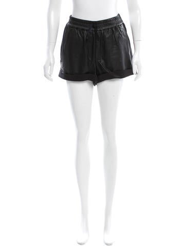 Helmut Lang Leather-Paneled Mini Shorts