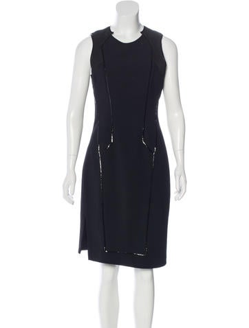 Helmut Lang Vinyl-Trimmed Sleeveless Dress