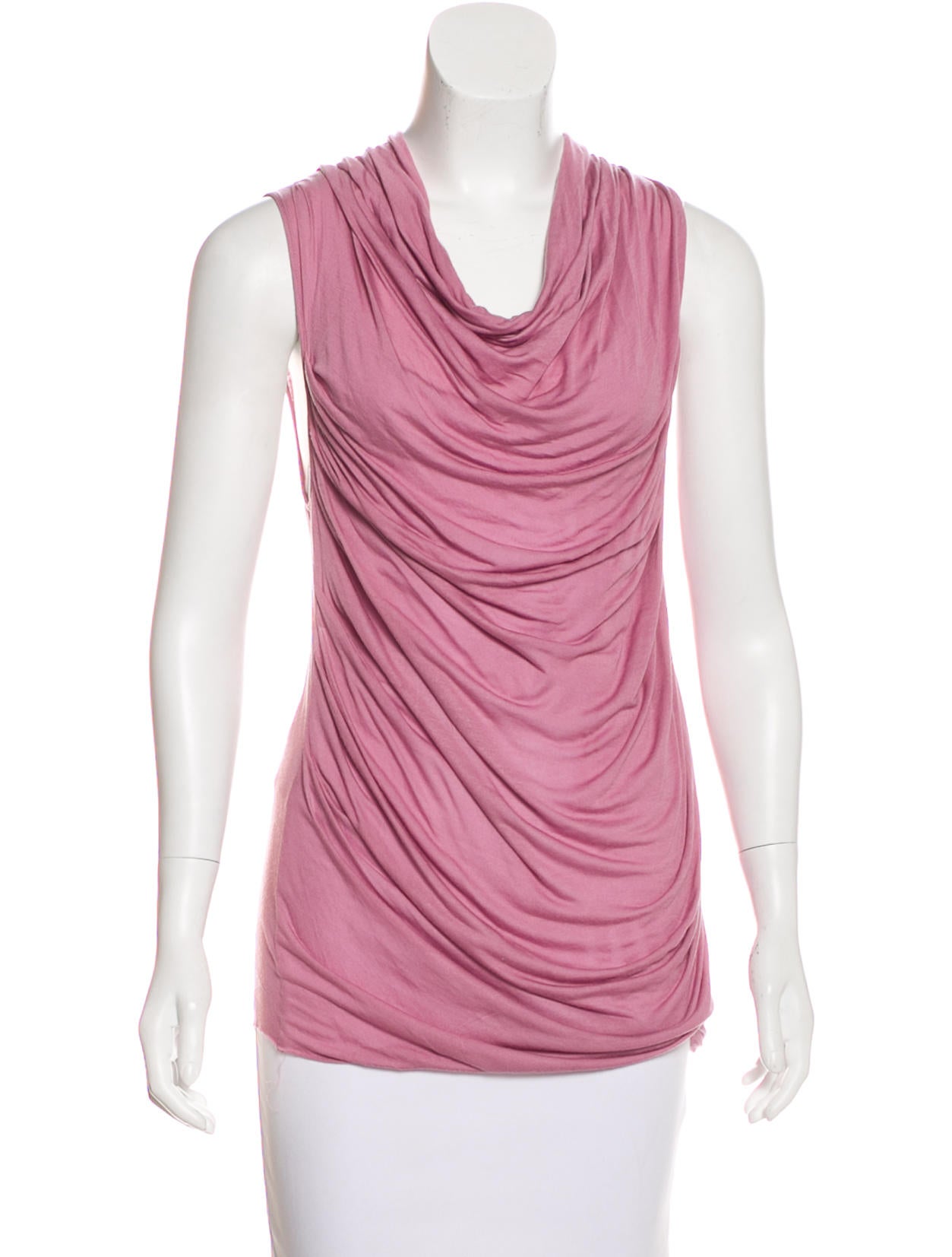 helmut lang pleated metallic sleeveless top