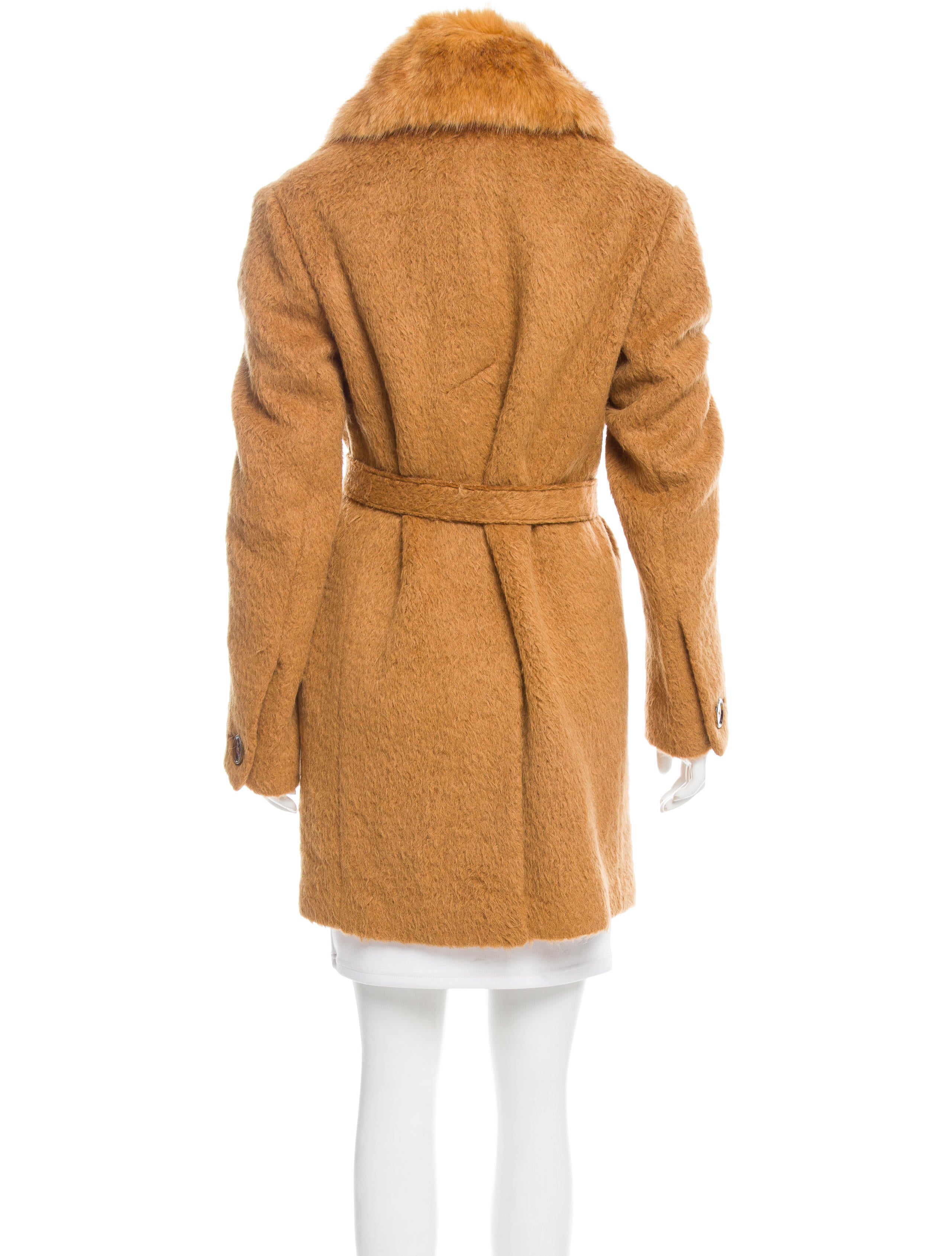 Helmut Lang Faux FurTrimmed AlpacaWool Coat Clothing WHELM55394