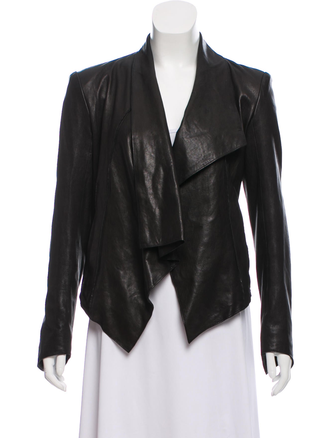 Helmut Lang Cropped High Low Leather Jacket Clothing Whelm70456 Cropped High Low Leather Jacket