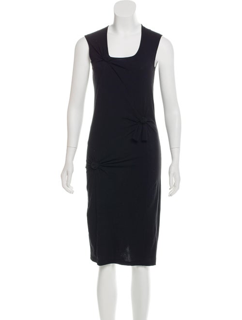 Helmut Lang Knot Detail Tank Knee-Length Dress Bla