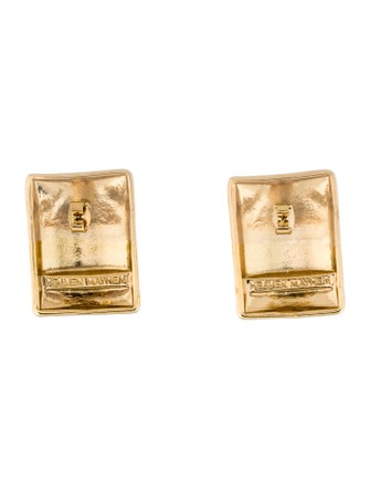 HEAVEN MAYHEM Rectangular Puffed Stud Earrings