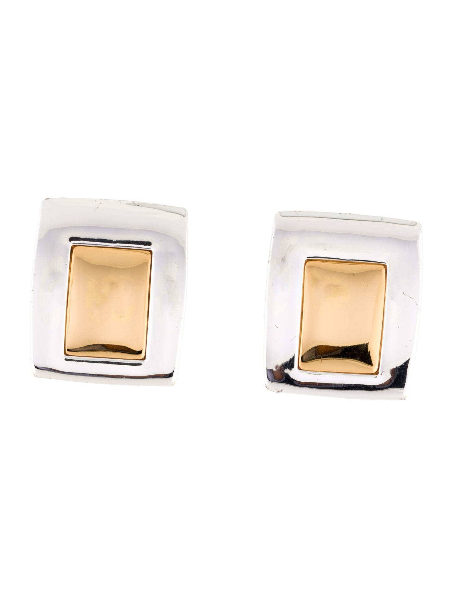 HEAVEN MAYHEM Two Tone Rectangle Stud Earring