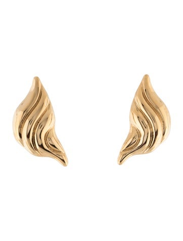 Pre-owned Heaven Mayhem Croissant Stud Earrings In Multicolor