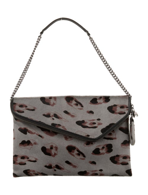 Henri Bendel Ponyhair Leopard Baguette Grey