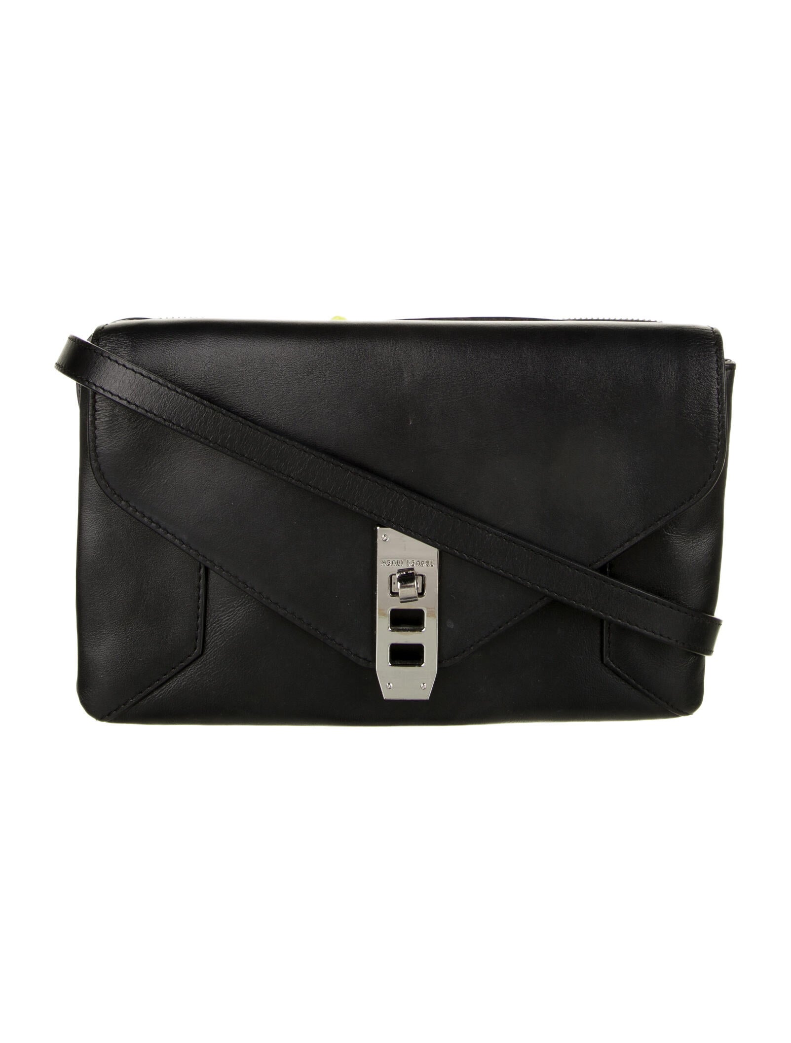 Henri Bendel Leather Clutch Black Clutches, Handbags WHENB26384