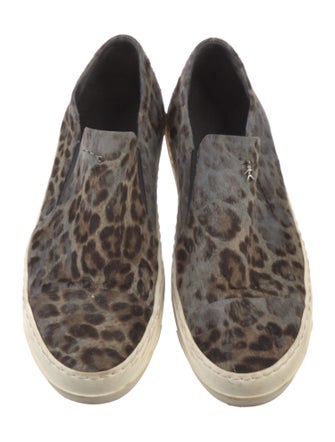 Henri Bendel Ponyhair Animal Print Sneakers