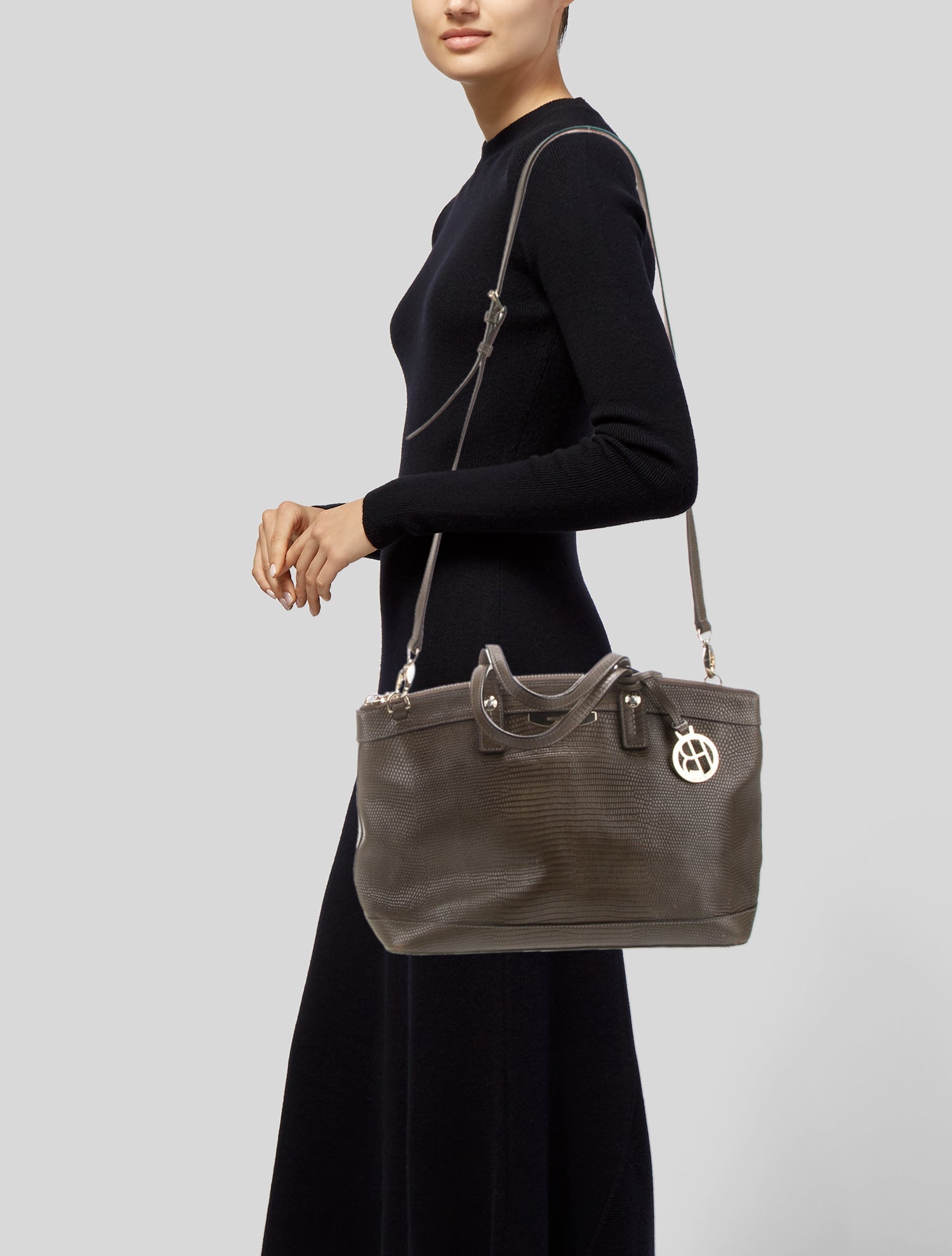 Henri Bendel Lizard Top Handle Bag