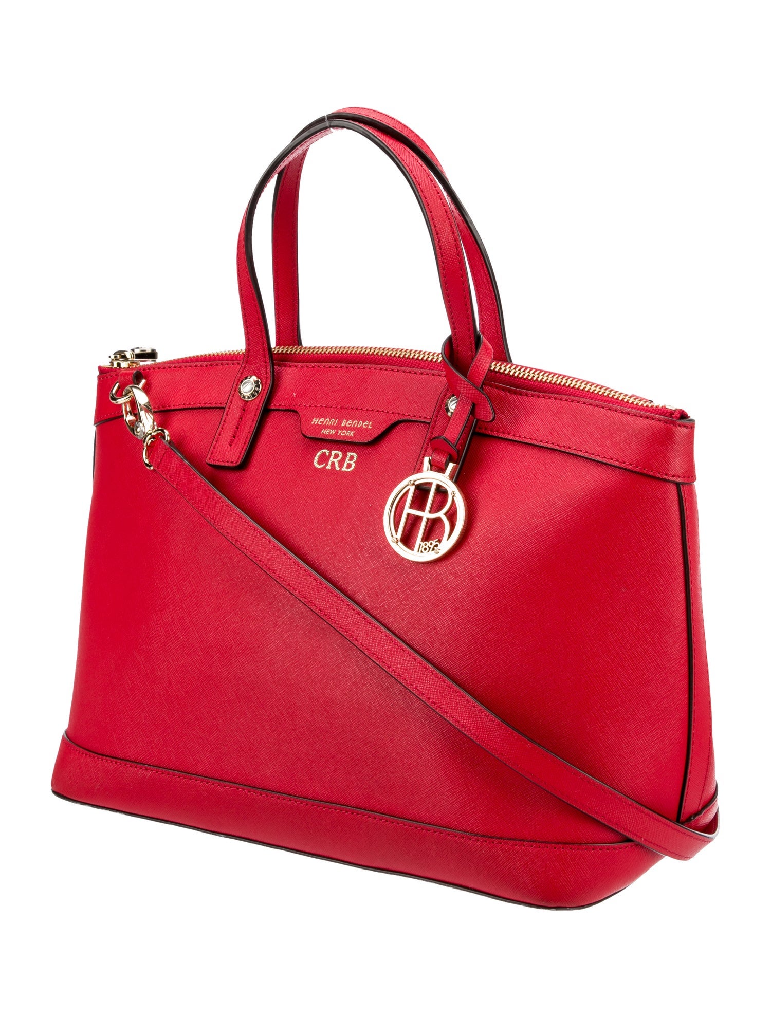 Henri Bendel Saffiano Leather Top Handle Bag