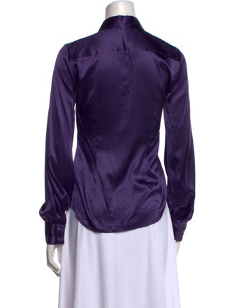 Henri Bendel Silk Long Sleeve Button-Up Top