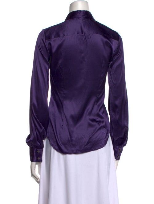 Henri Bendel Silk Long Sleeve Button-Up Top