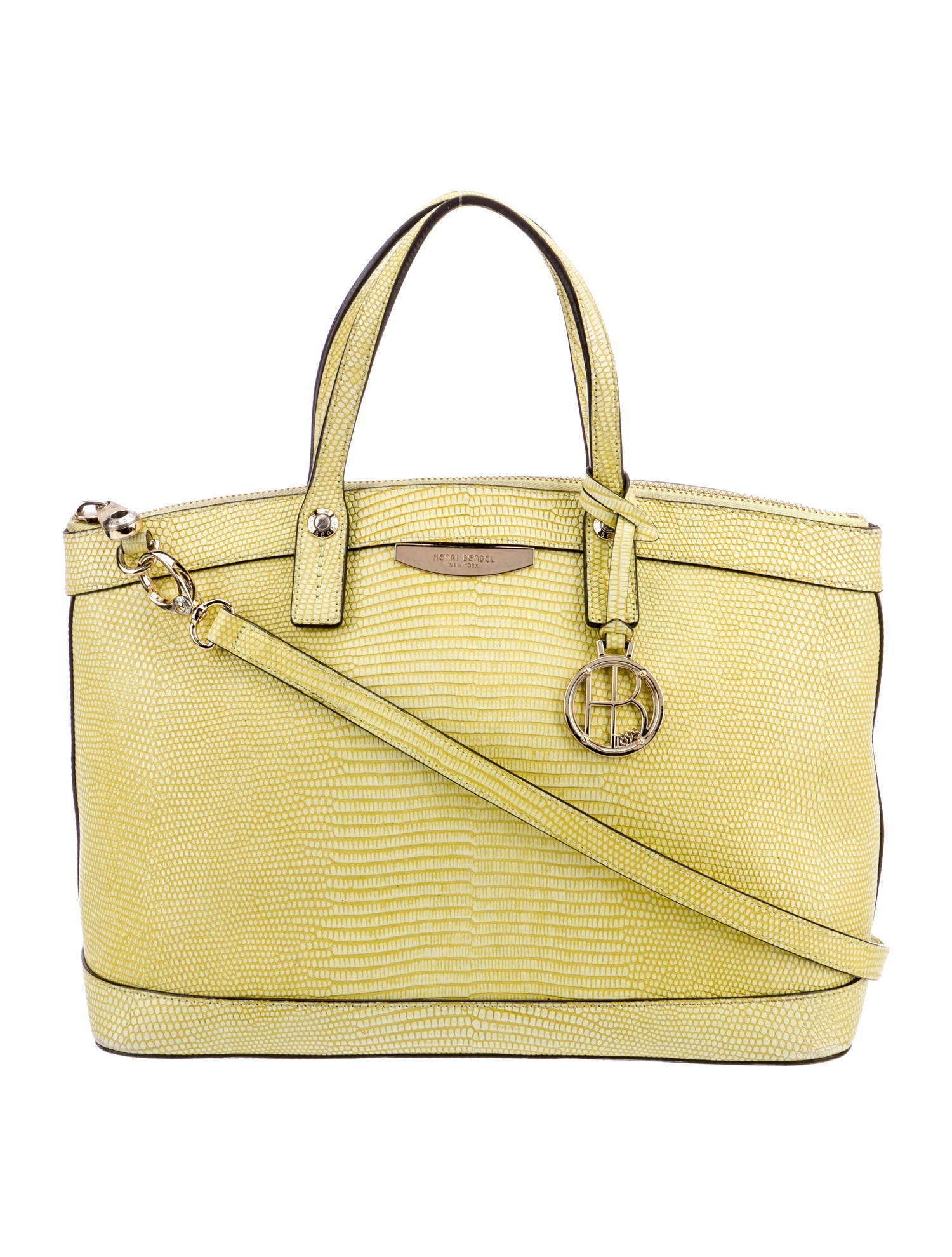 Henri Bendel Embossed Leather Top Handle Bag