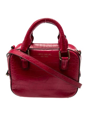 Henri Bendel Embossed Leather Top Handle Bag