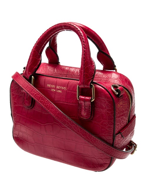 Henri Bendel Embossed Leather Top Handle Bag