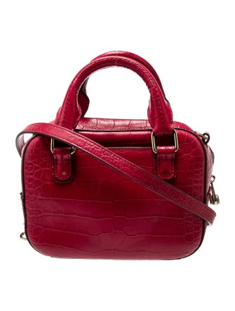 Henri Bendel Embossed Leather Top Handle Bag