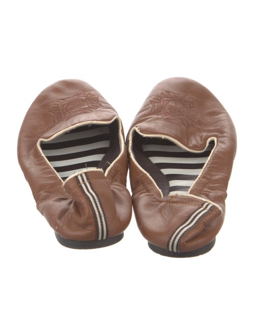 Henri Bendel Leather Grosgrain Trim Ballet Flats