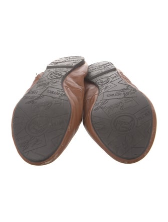 Henri Bendel Leather Grosgrain Trim Ballet Flats