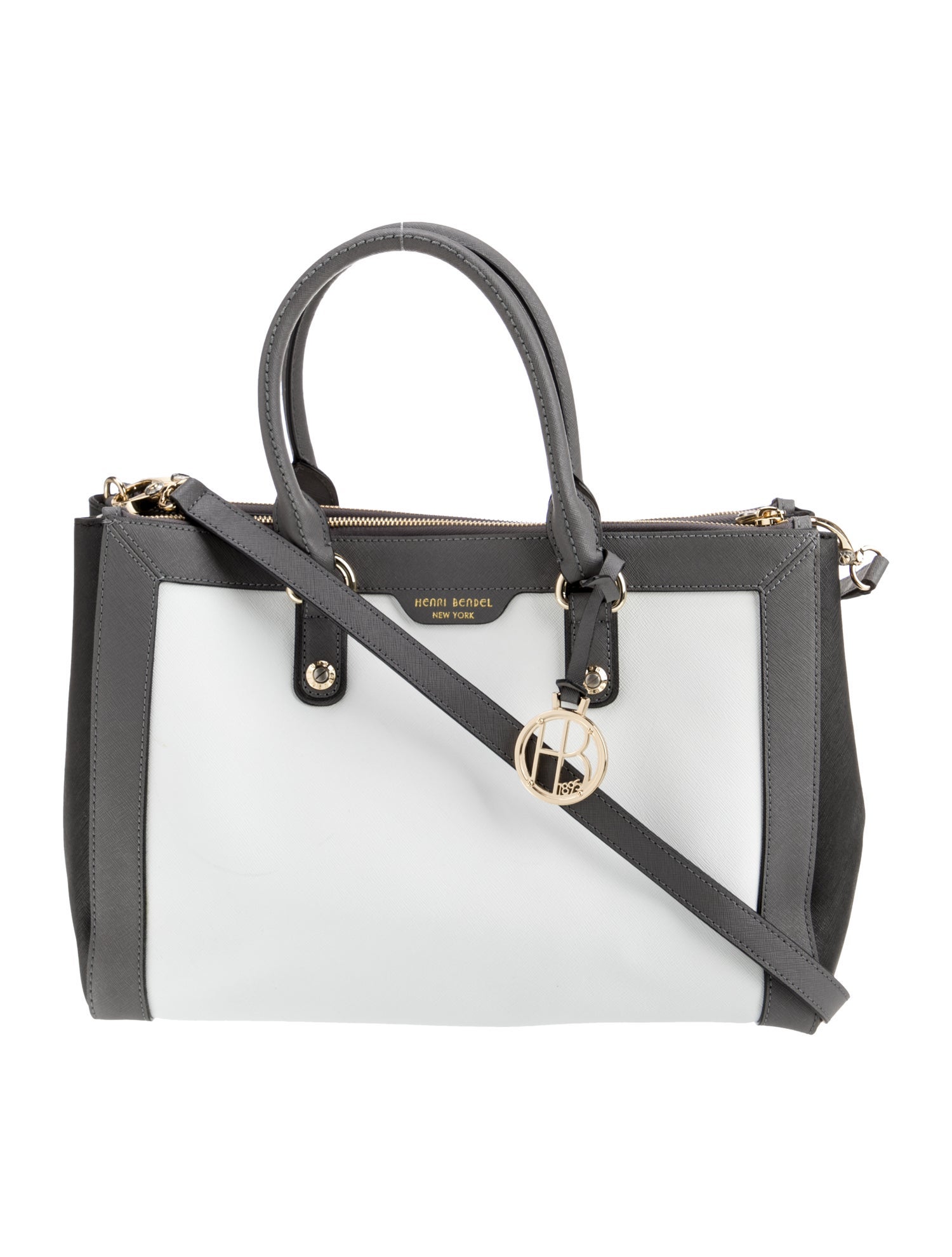 Henri Bendel Saffiano Leather Top Handle Bag
