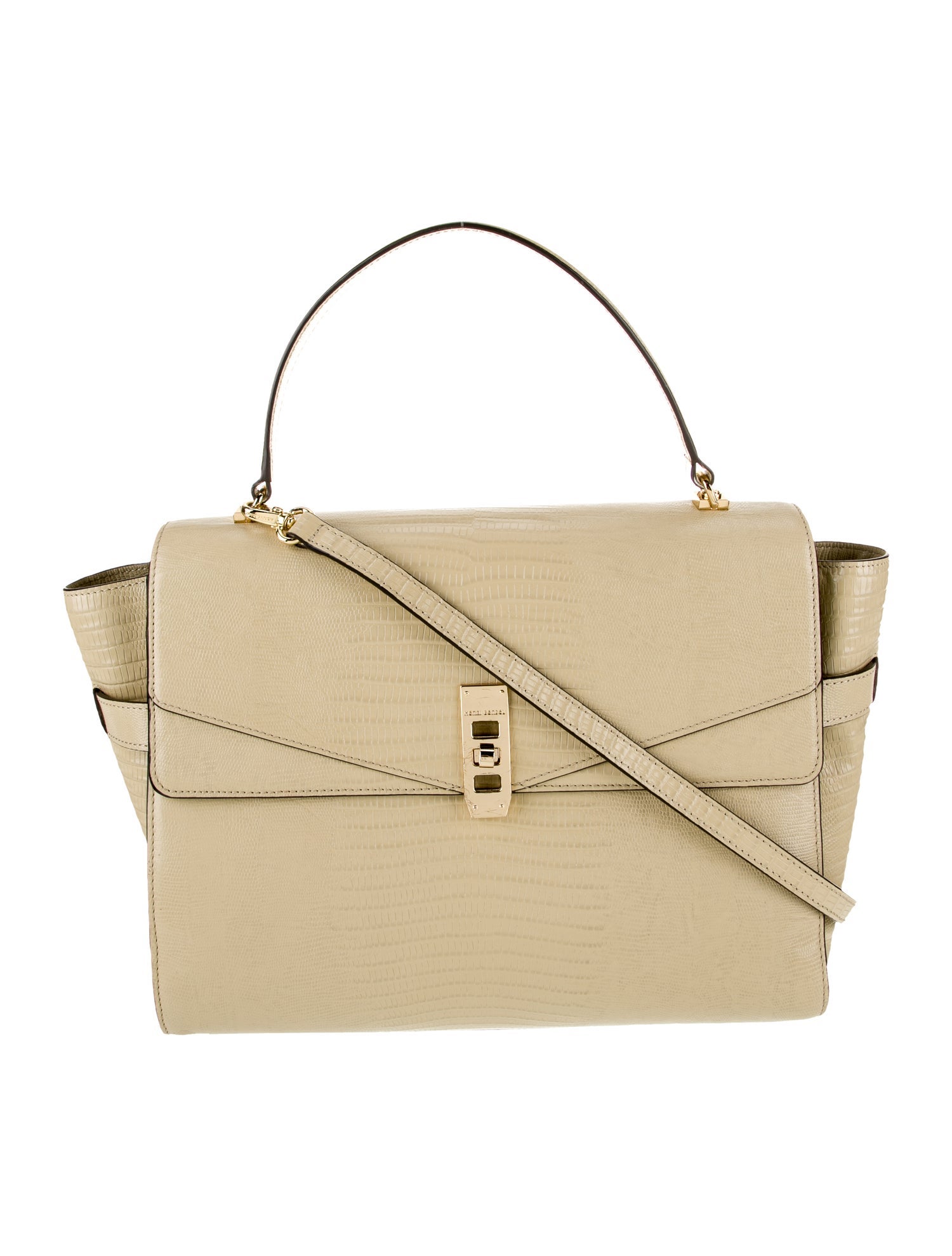 Henri Bendel Embossed Leather Top Handle Bag