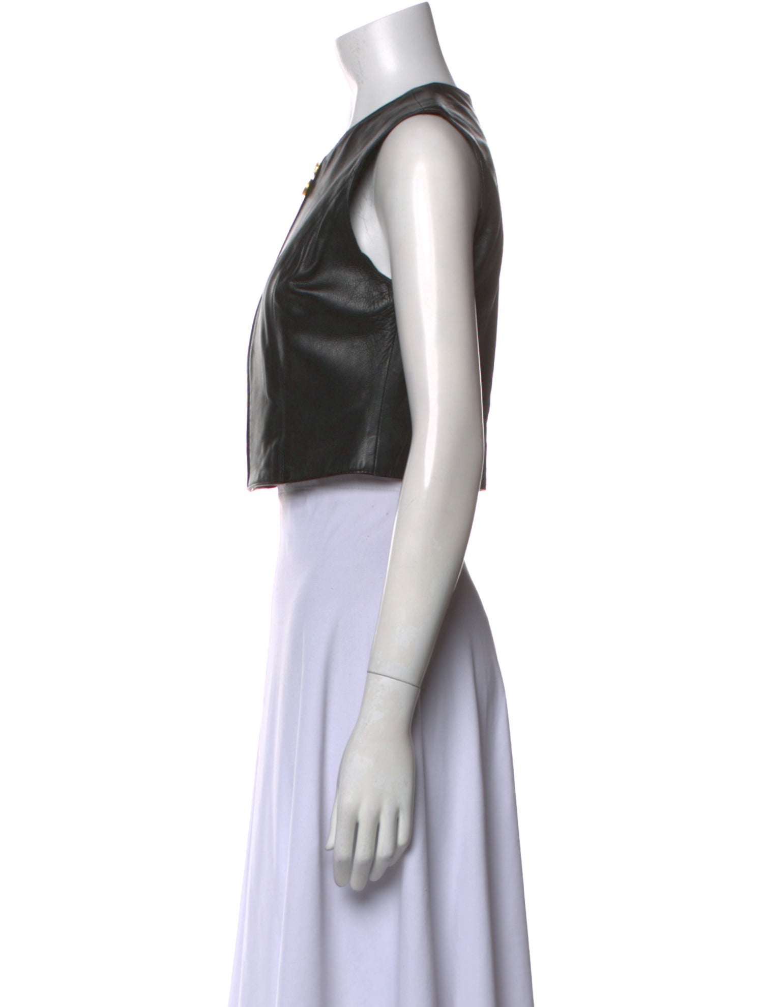 Henri Bendel Silk Crew Neck Crop Top