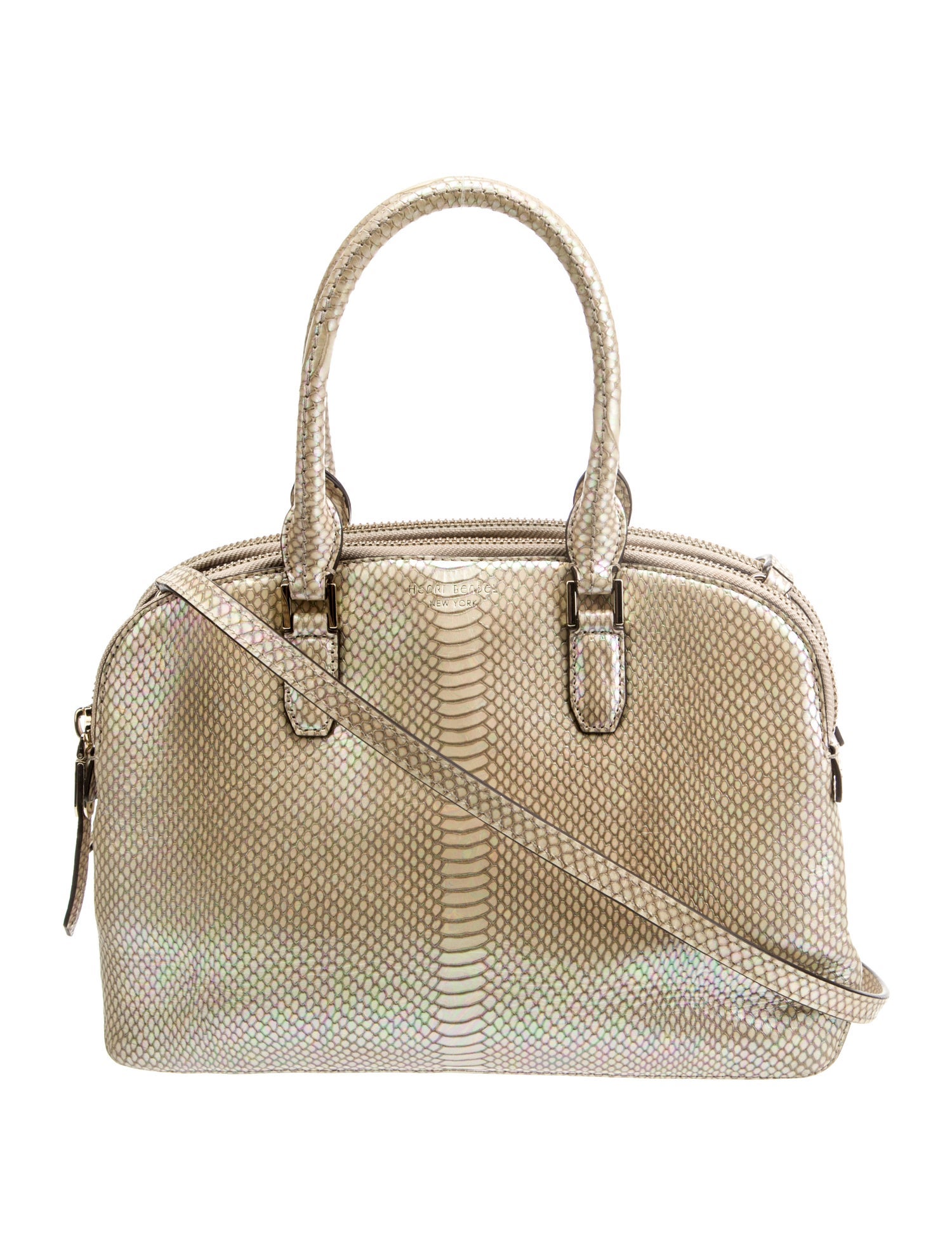 Henri Bendel Embossed Leather Top Handle Bag