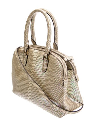 Henri Bendel Embossed Leather Top Handle Bag