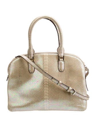 Henri Bendel Embossed Leather Top Handle Bag