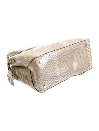 Henri Bendel Embossed Leather Top Handle Bag