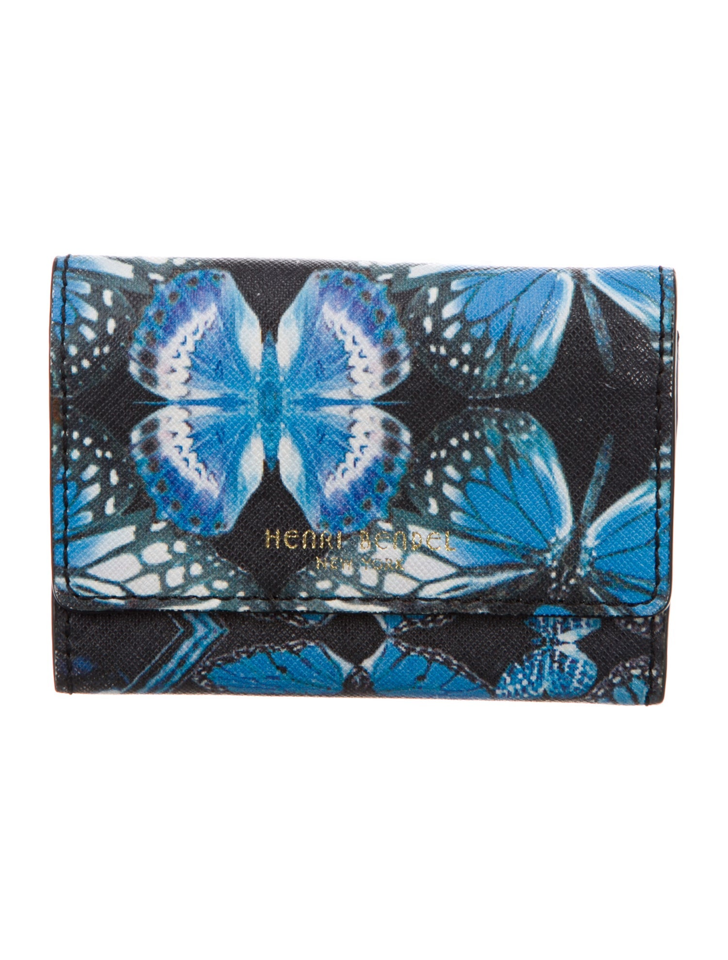Henri Bendel Leather Printed Card Holder