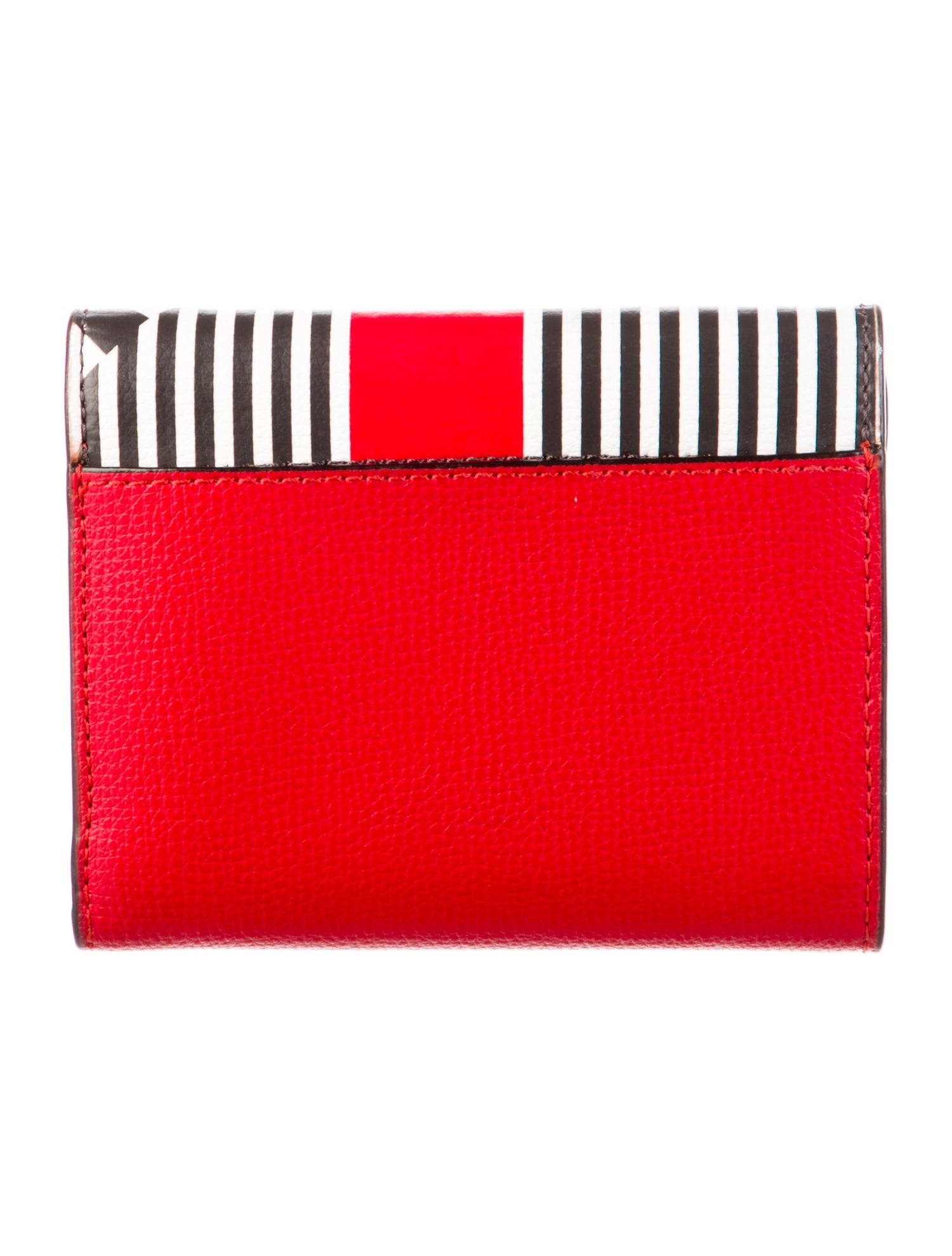 Henri Bendel Leather Striped Compact Wallet