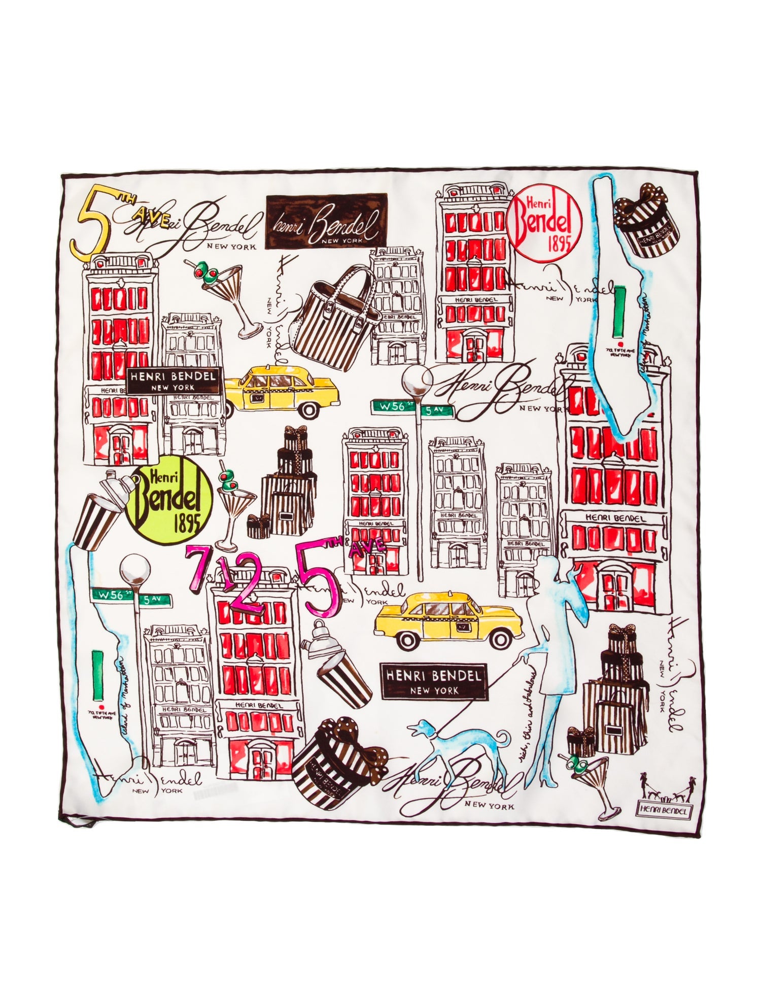 Henri Bendel Silk Printed Scarf