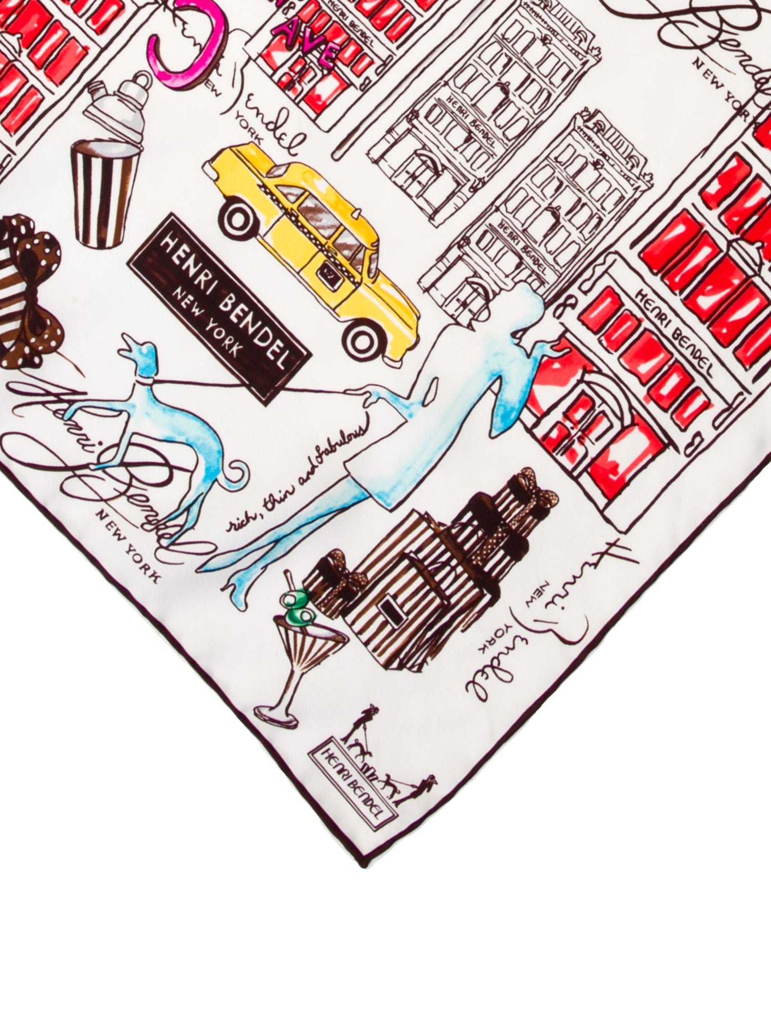 Henri Bendel Silk Printed Scarf