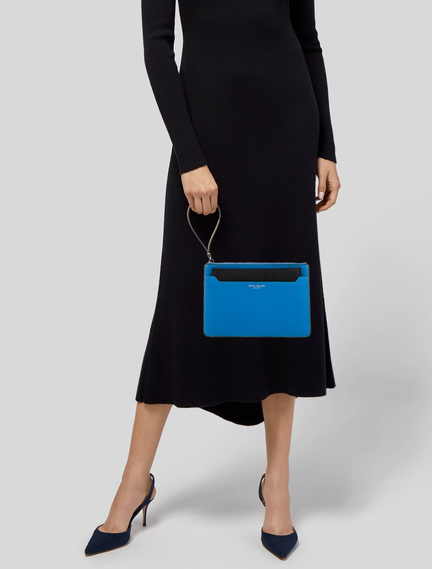 Henri Bendel Saffiano Leather Clutch